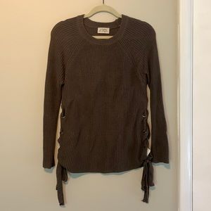 C Christian Olive Sweater with Laced Sides